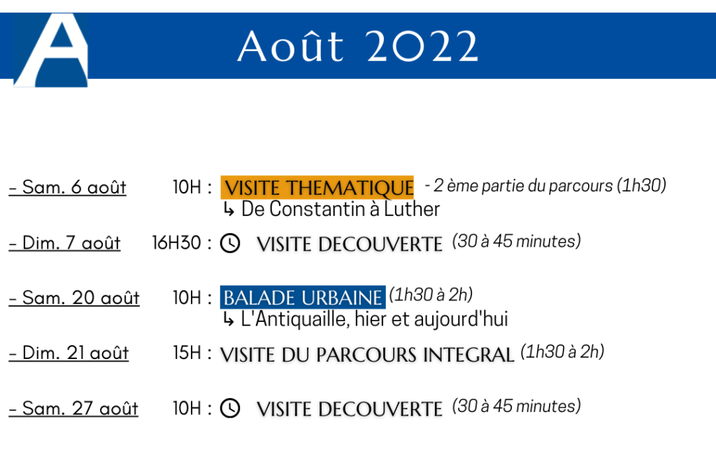 Programme Aout 2022